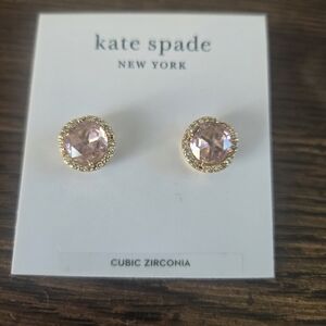 Kate Spade Pink and Gold Cubic Zirconia Earrings